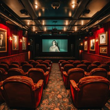 Klasyczne kino pokazujące stare filmy, doskonałe na nostalgiczne randkowe wieczory.